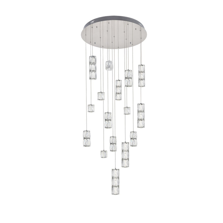 Led Light Chrome Pendant Clear Crystal - View 4 - Joshua Marshal