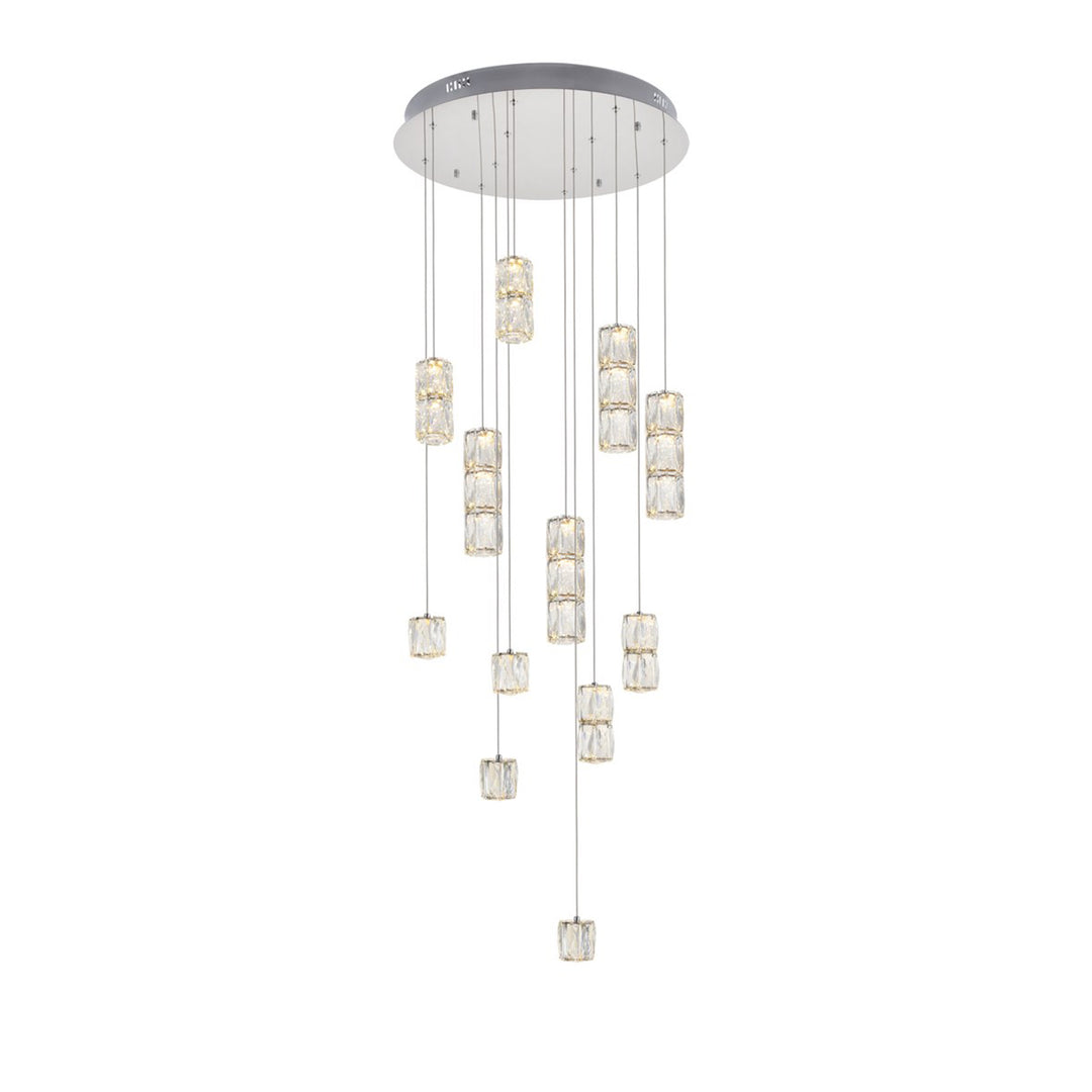 Led Light Chrome Pendant Clear Crystal - View 4 - Joshua Marshal