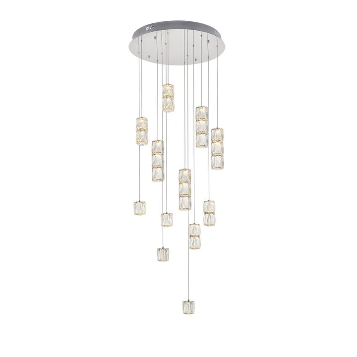 Led Light Chrome Pendant Clear Crystal - View 4 - Joshua Marshal