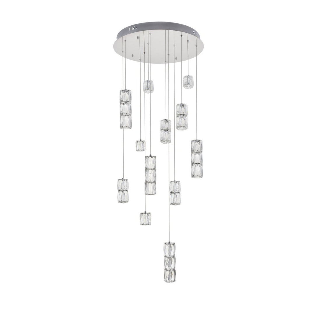 Led Light Chrome Pendant Clear Crystal - View 5 - Joshua Marshal