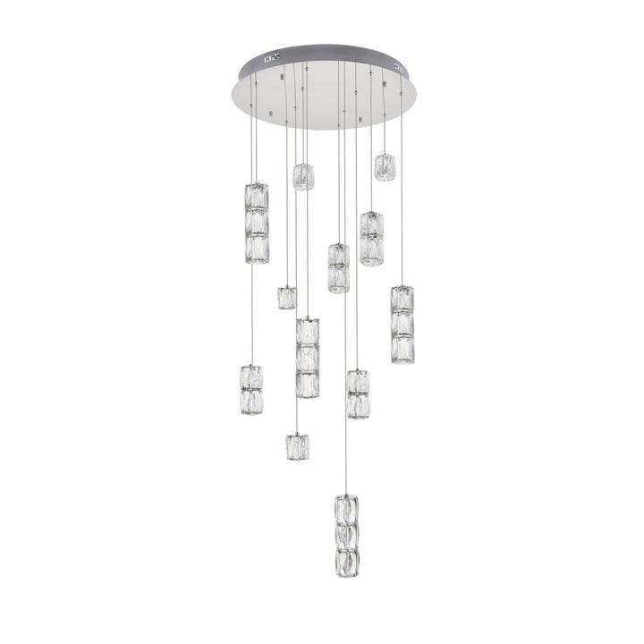 Led Light Chrome Pendant Clear Crystal - View 5 - Joshua Marshal
