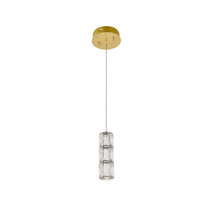Led Light Gold Pendant Clear Royal Cut Crystal - View 4 - Joshua Marshal