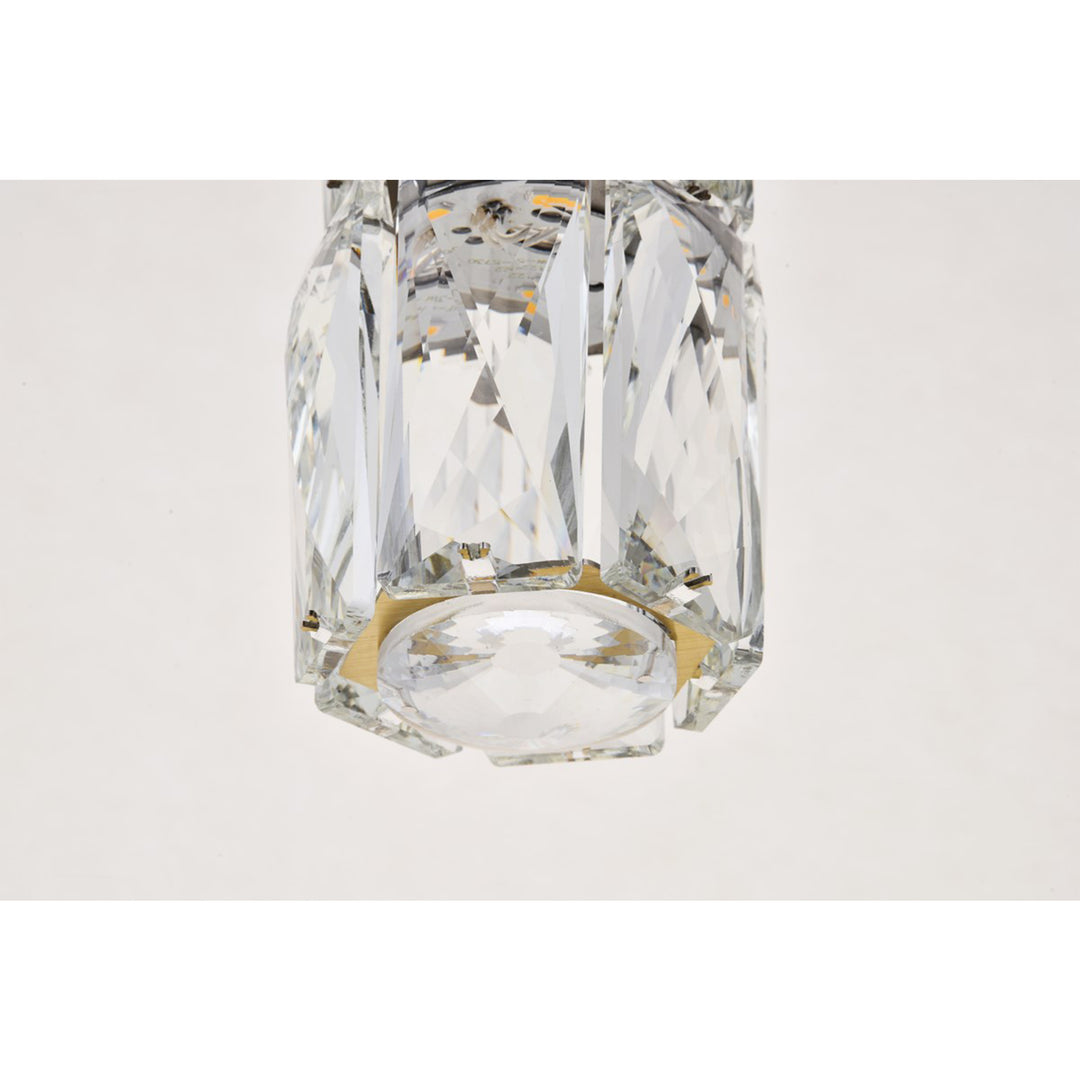 Led Light Gold Pendant Clear Royal Cut Crystal - View 6 - Joshua Marshal