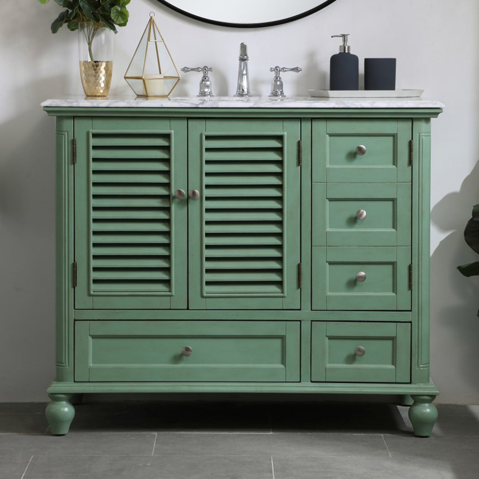 42 Inch Single Bathroom Vanity In Vintage Mint Vintage Mint Finish - KITCHEN & BATH by Joshua Marshal