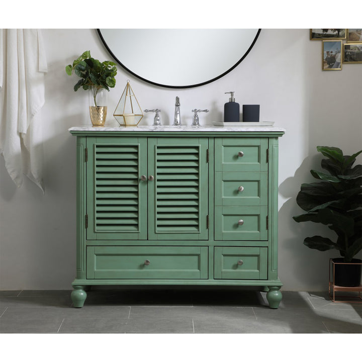 42 Inch Single Bathroom Vanity In Vintage Mint - View 2 - Joshua Marshal