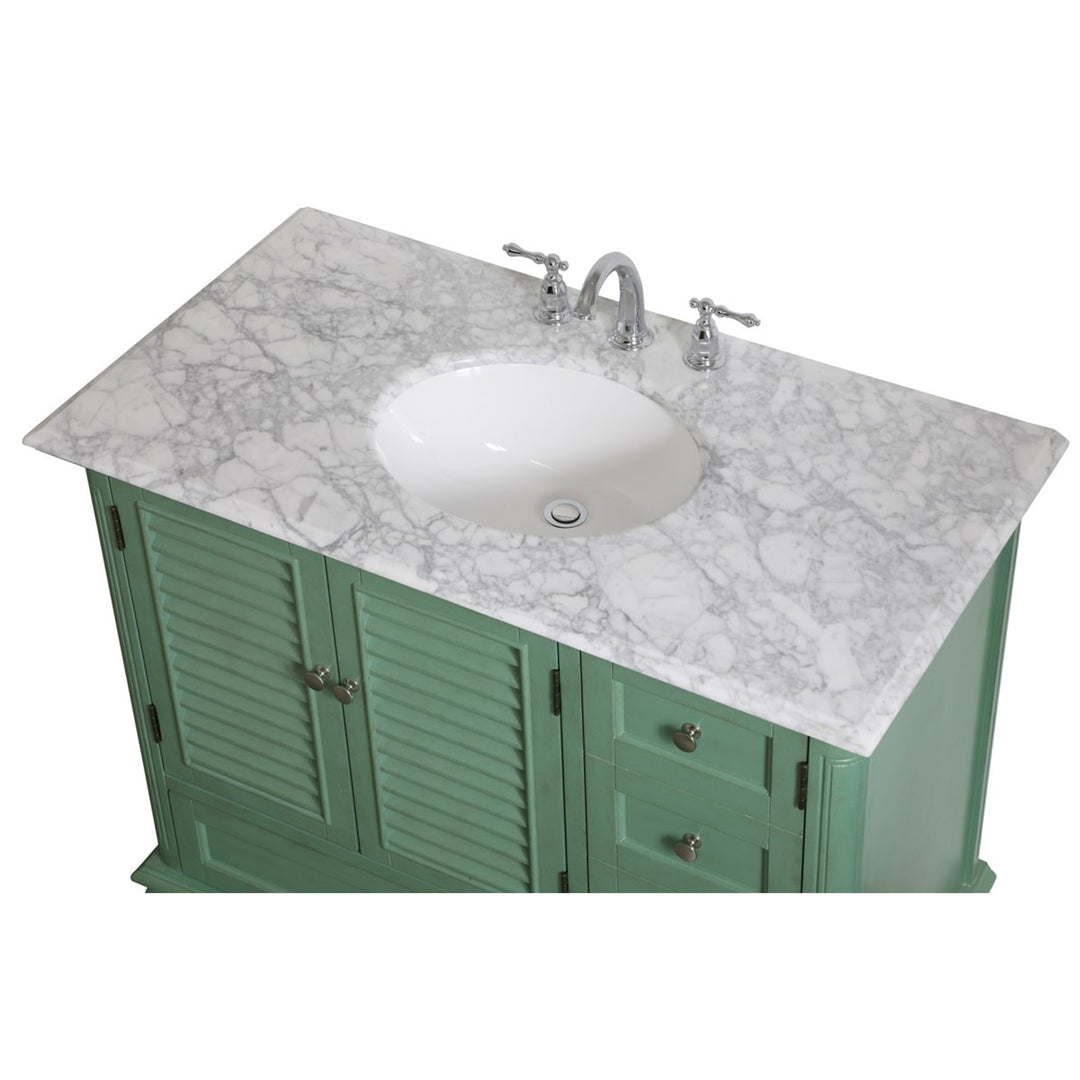 42 Inch Single Bathroom Vanity In Vintage Mint - View 4 - Joshua Marshal