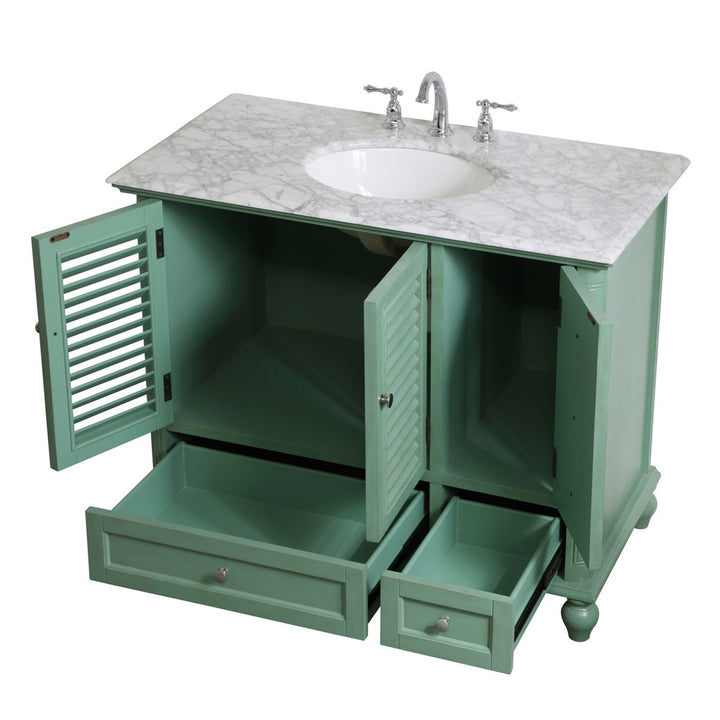 42 Inch Single Bathroom Vanity In Vintage Mint - View 5 - Joshua Marshal