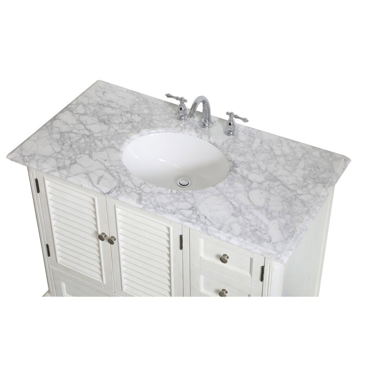 42 Inch Single Bathroom Vanity In Antique White - View 5 - Joshua Marshal