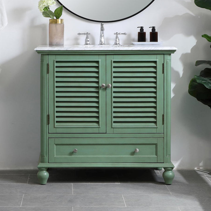 36 Inch Single Bathroom Vanity In Vintage Mint Vintage Mint Finish - KITCHEN & BATH by Joshua Marshal