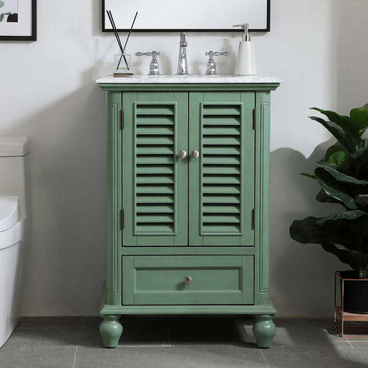 24 Inch Single Bathroom Vanity In Vintage Mint Vintage Mint Finish - KITCHEN & BATH by Joshua Marshal