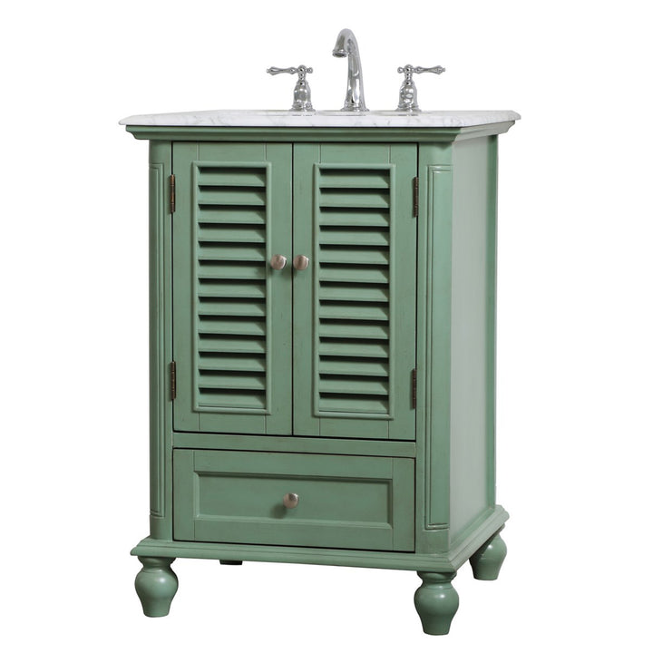24 Inch Single Bathroom Vanity In Vintage Mint - View 3 - Joshua Marshal