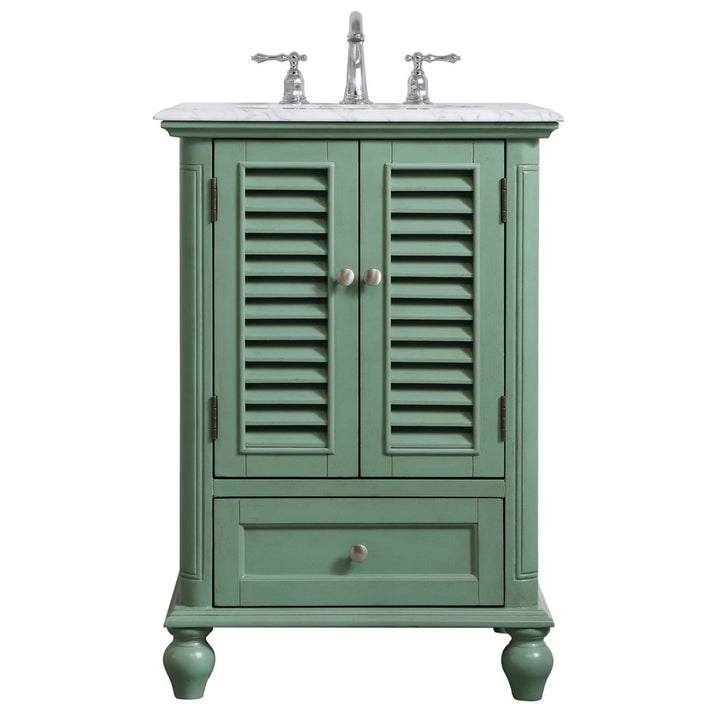 24 Inch Single Bathroom Vanity In Vintage Mint - View 4 - Joshua Marshal