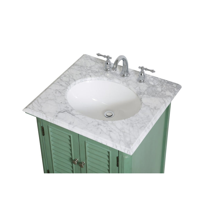24 Inch Single Bathroom Vanity In Vintage Mint - View 5 - Joshua Marshal