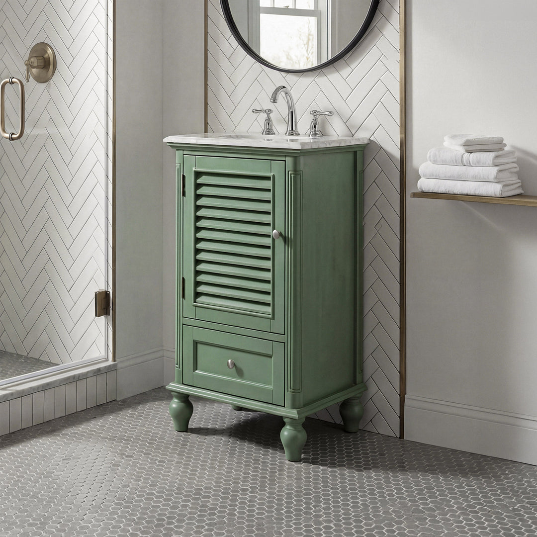 19 Inch Single Bathroom Vanity In Vintage Mint Vintage Mint Finish - KITCHEN & BATH by Joshua Marshal