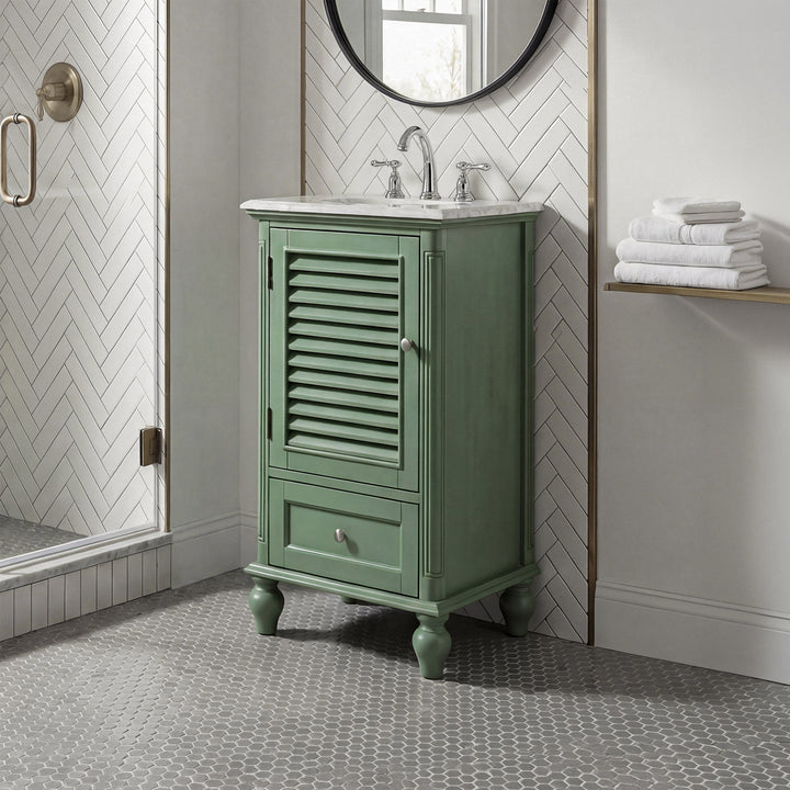 19 Inch Single Bathroom Vanity In Vintage Mint Vintage Mint Finish - KITCHEN & BATH by Joshua Marshal