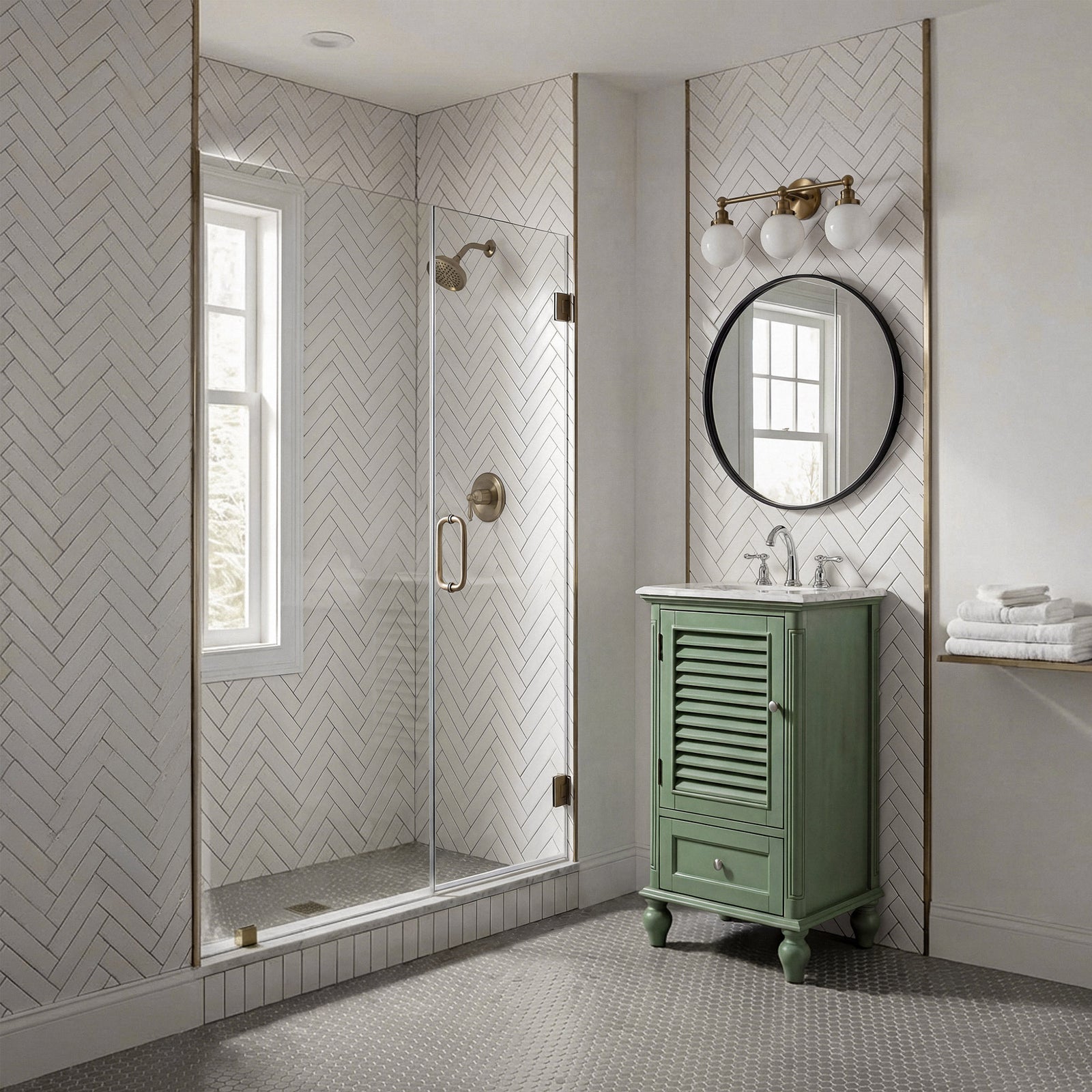 19 Inch Single Bathroom Vanity In Vintage Mint - View 2 - Joshua Marshal