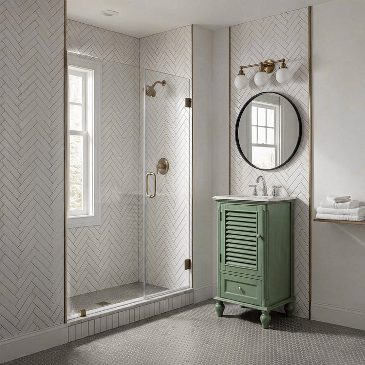 19 Inch Single Bathroom Vanity In Vintage Mint - View 2 - Joshua Marshal