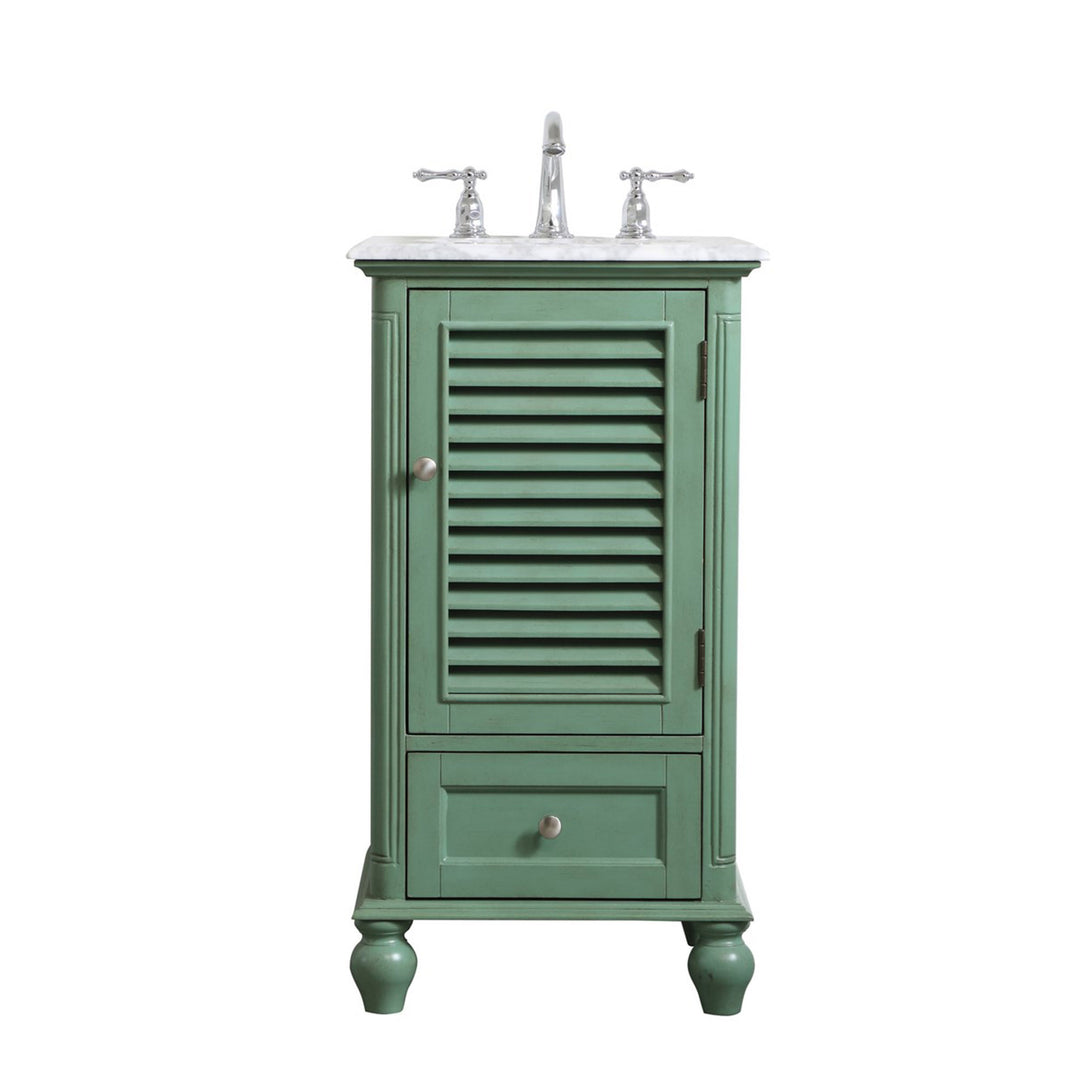 19 Inch Single Bathroom Vanity In Vintage Mint - View 3 - Joshua Marshal