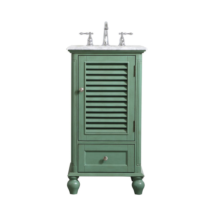 19 Inch Single Bathroom Vanity In Vintage Mint - View 3 - Joshua Marshal