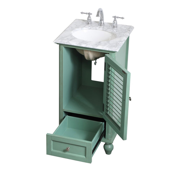 19 Inch Single Bathroom Vanity In Vintage Mint - View 5 - Joshua Marshal