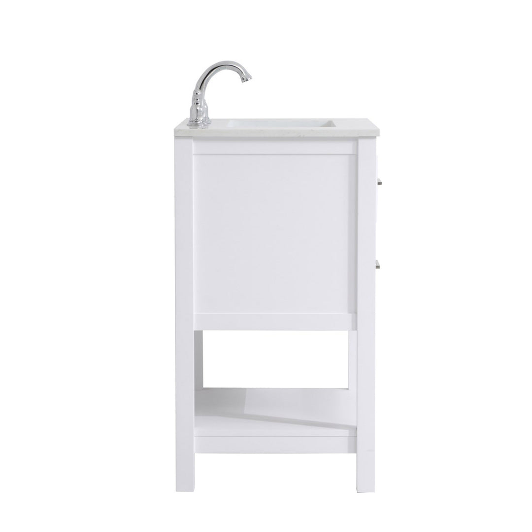24 Inch Single Bathroom Vanity In White - View 6 - Joshua Marshal