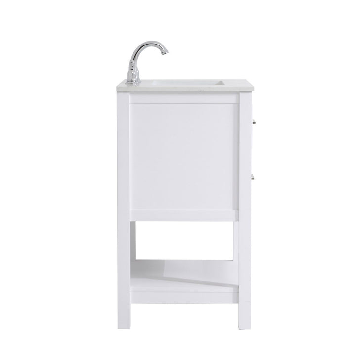 24 Inch Single Bathroom Vanity In White - View 6 - Joshua Marshal