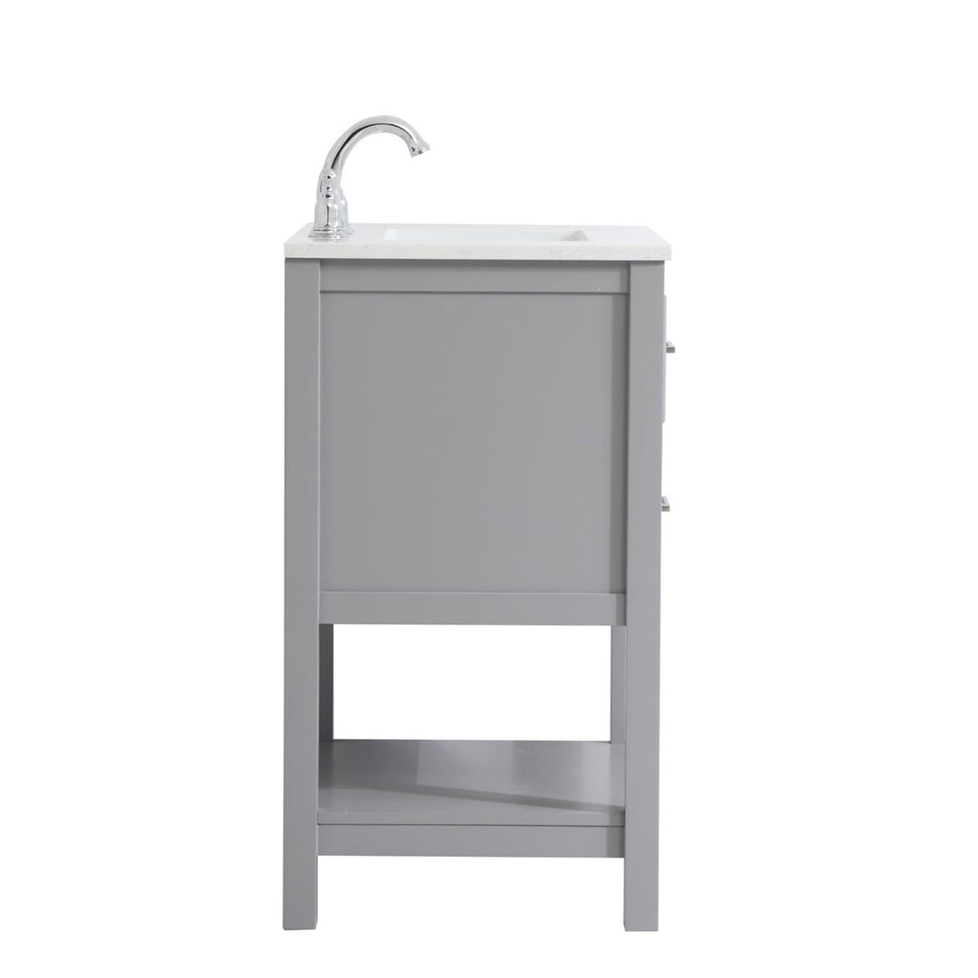 24 Inch Single Bathroom Vanity In Grey - View 6 - Joshua Marshal