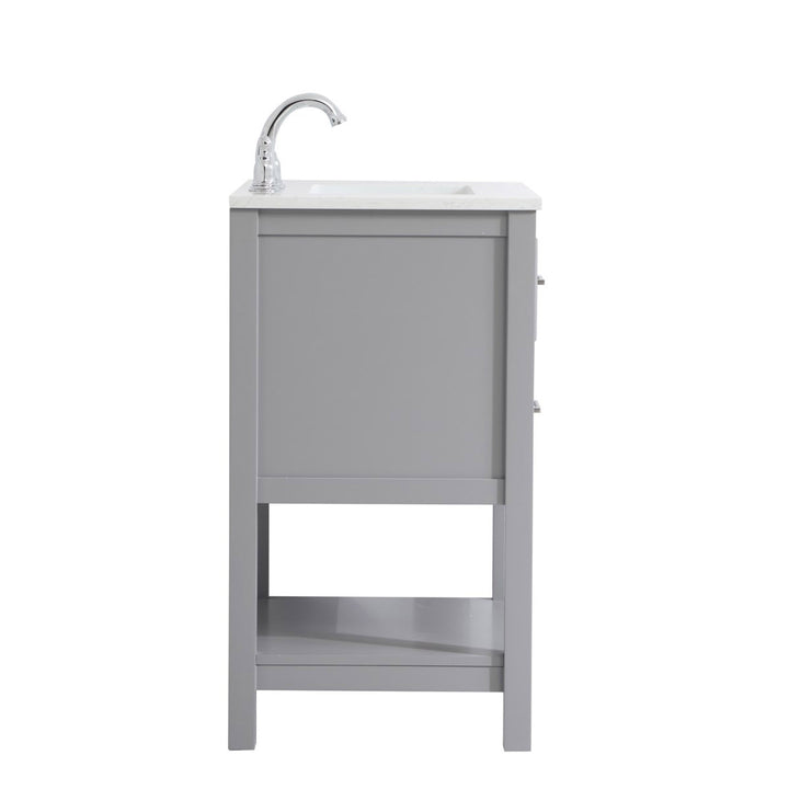 24 Inch Single Bathroom Vanity In Grey - View 6 - Joshua Marshal