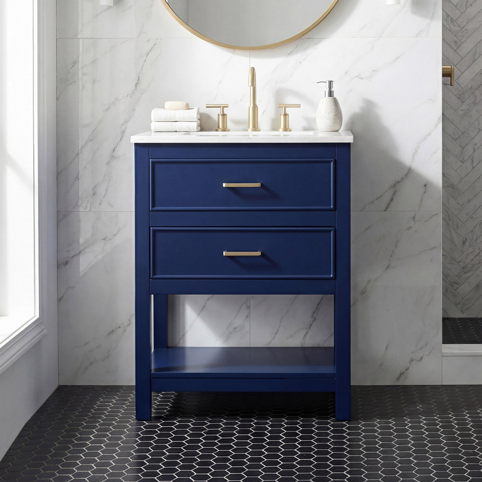 24 Inch Single Bathroom Vanity In Blue Blue Finish - KITCHEN & BATH by Joshua Marshal