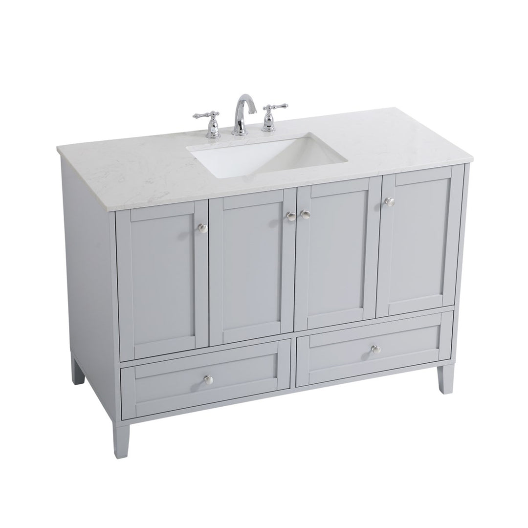48 Inch Single Bathroom Vanity In Grey - View 4 - Joshua Marshal