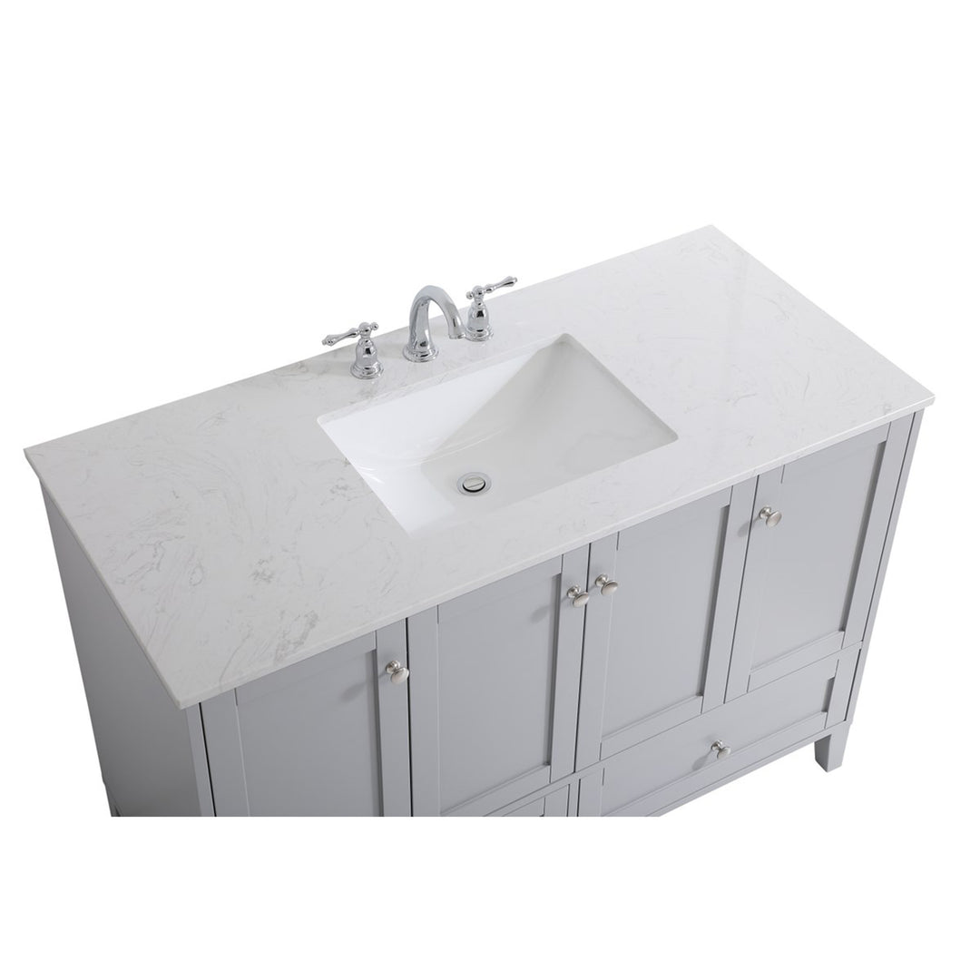 48 Inch Single Bathroom Vanity In Grey - View 6 - Joshua Marshal