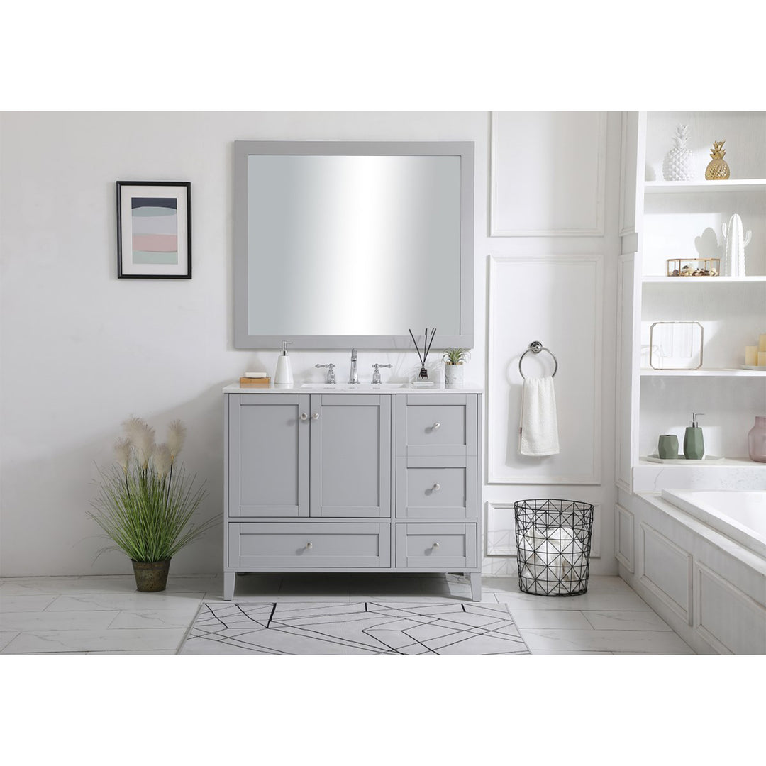 42 Inch Single Bathroom Vanity In Grey - View 2 - Joshua Marshal