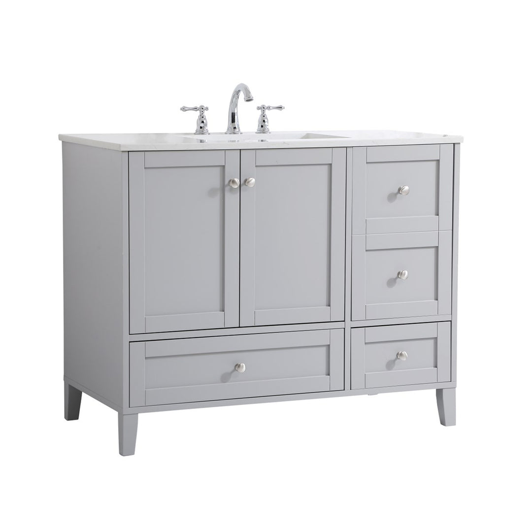 42 Inch Single Bathroom Vanity In Grey - View 4 - Joshua Marshal