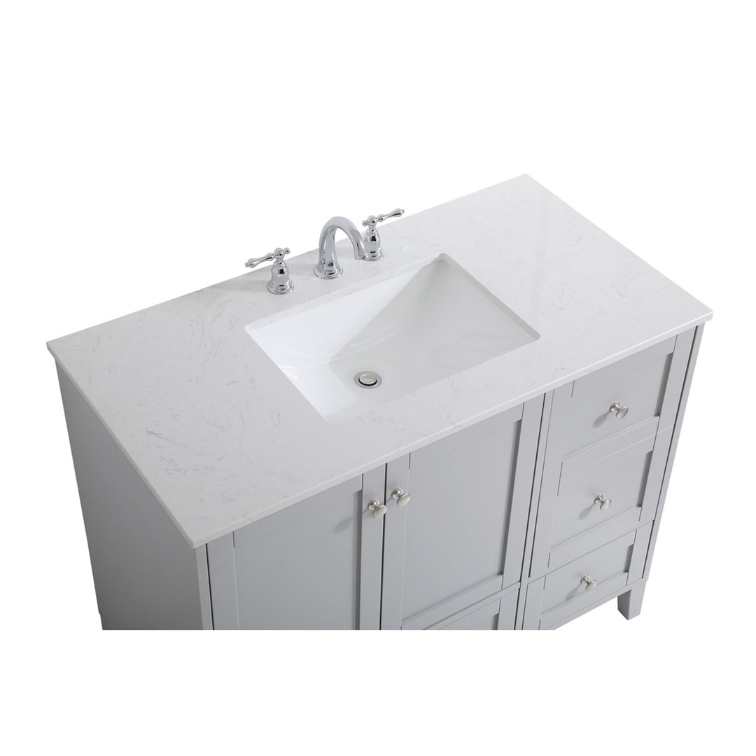 42 Inch Single Bathroom Vanity In Grey - View 6 - Joshua Marshal