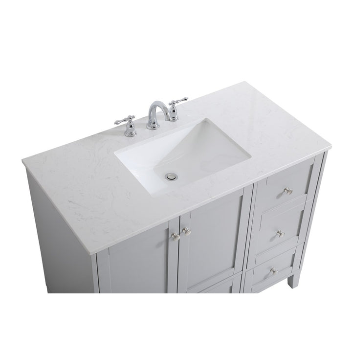 42 Inch Single Bathroom Vanity In Grey - View 6 - Joshua Marshal