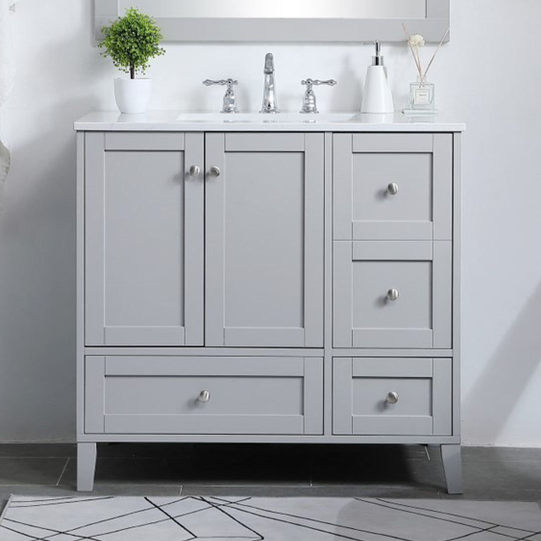 36 Inch Single Bathroom Vanity In Grey Grey Finish - KITCHEN & BATH by Joshua Marshal