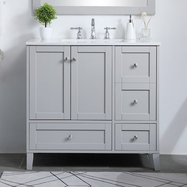 36 Inch Single Bathroom Vanity In Grey Grey Finish - KITCHEN & BATH by Joshua Marshal