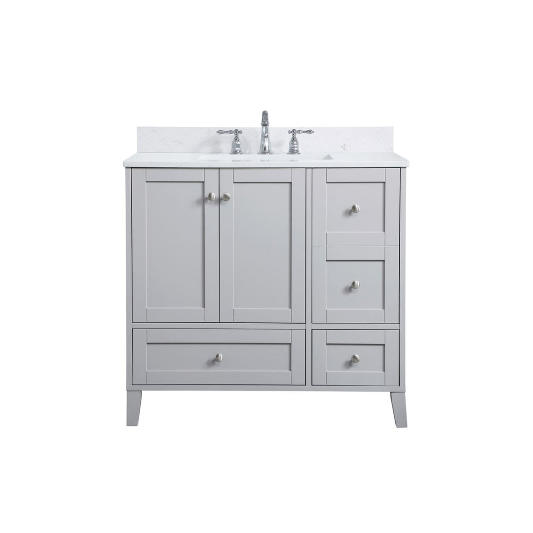 36 Inch Single Bathroom Vanity In Grey - View 4 - Joshua Marshal