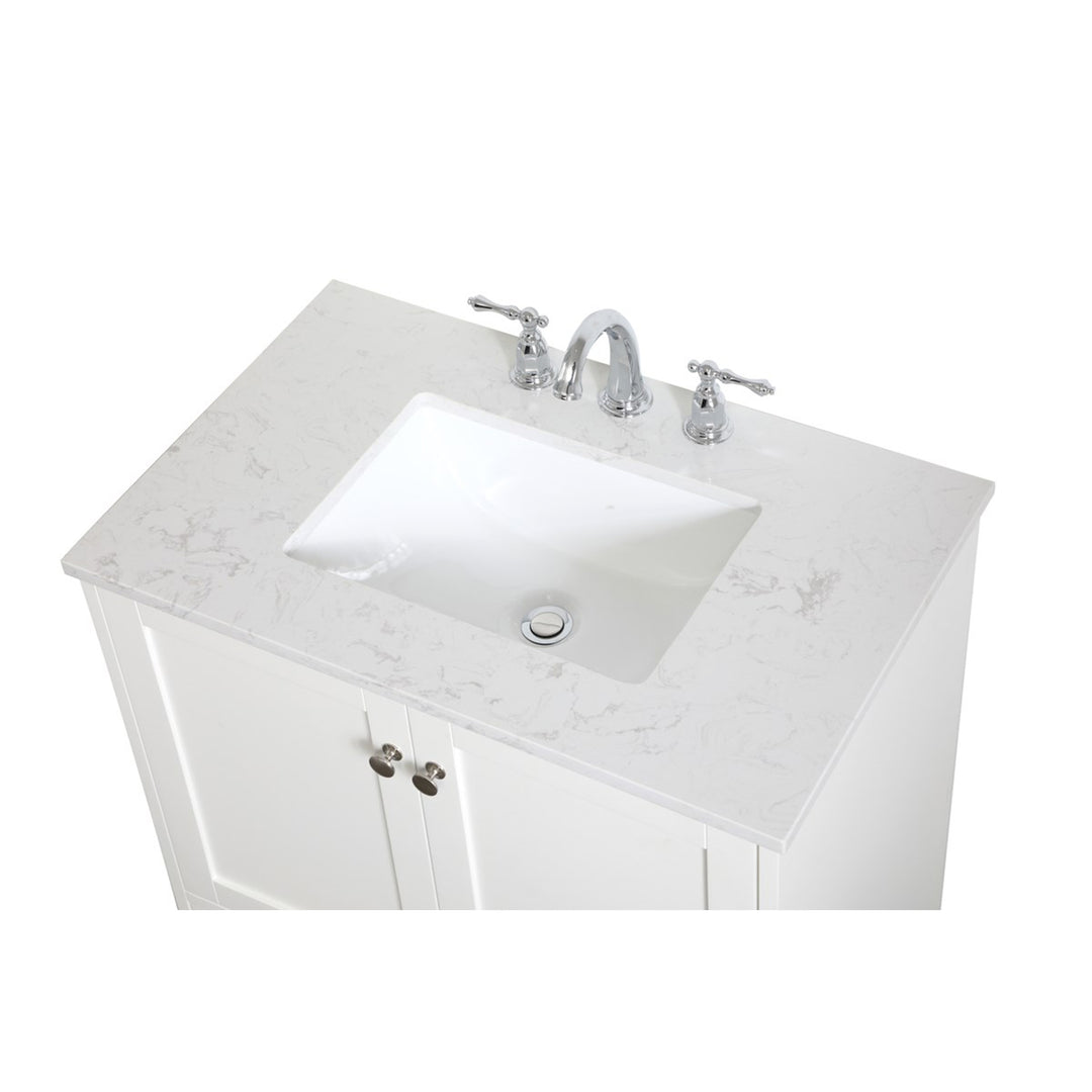 30 Inch Single Bathroom Vanity In White - View 6 - Joshua Marshal
