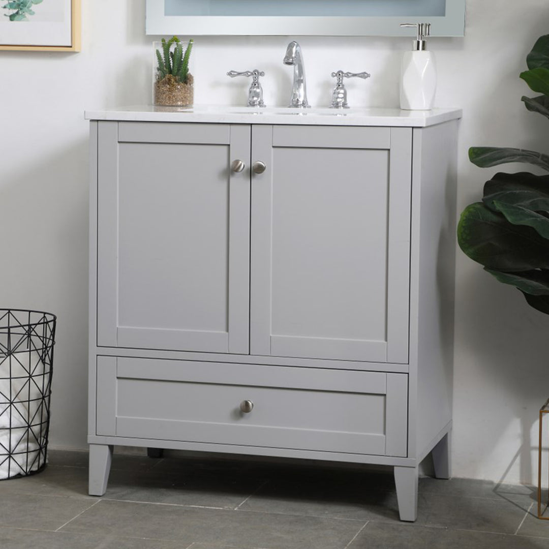 30 Inch Single Bathroom Vanity In Grey Grey Finish - KITCHEN & BATH by Joshua Marshal