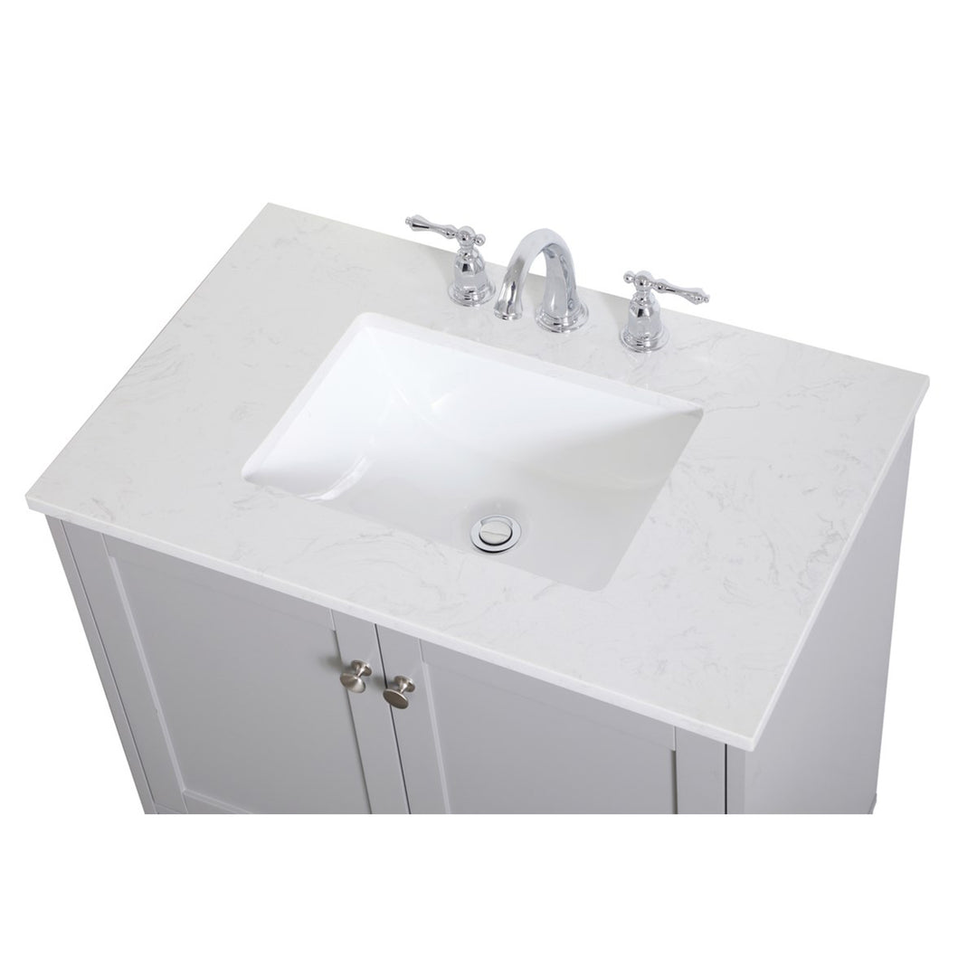 30 Inch Single Bathroom Vanity In Grey - View 6 - Joshua Marshal