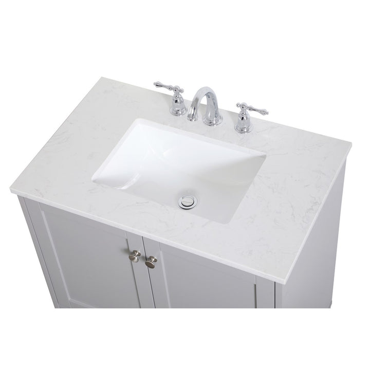 30 Inch Single Bathroom Vanity In Grey - View 6 - Joshua Marshal