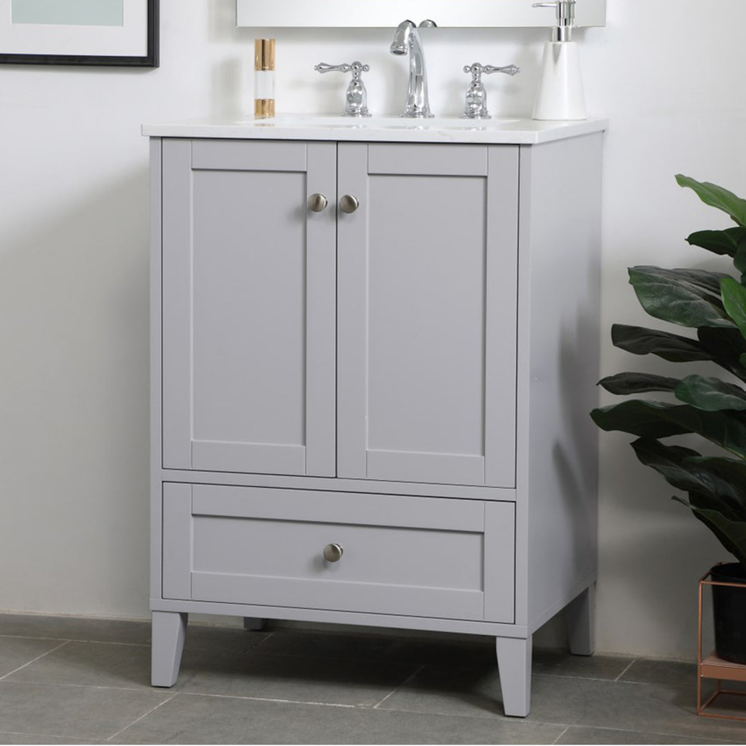 24 Inch Single Bathroom Vanity In Grey Grey Finish - KITCHEN & BATH by Joshua Marshal