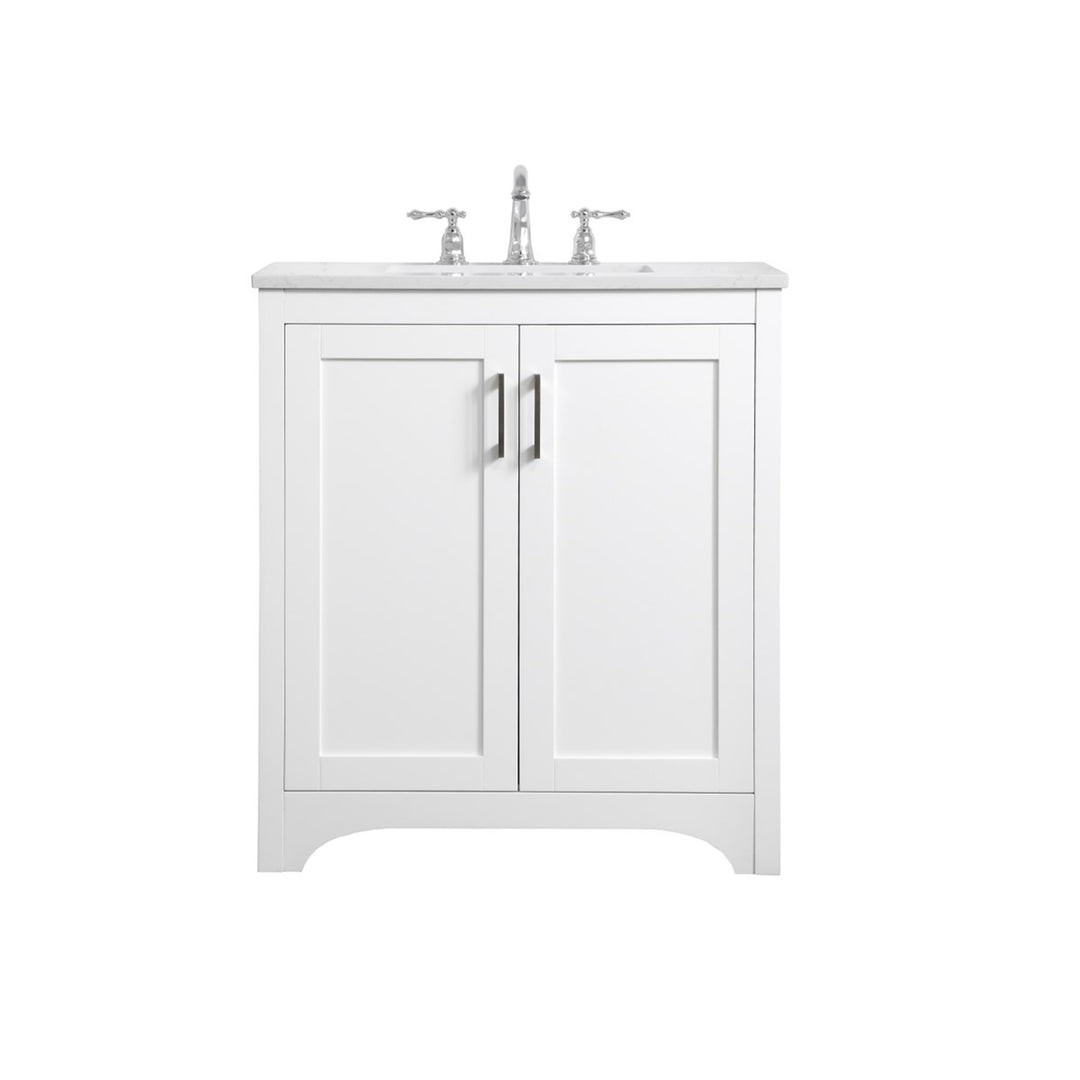 30 Inch Single Bathroom Vanity In White - View 3 - Joshua Marshal