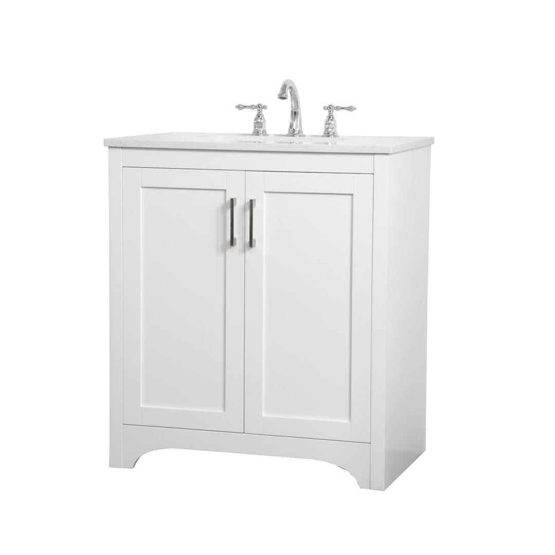 30 Inch Single Bathroom Vanity In White - View 4 - Joshua Marshal