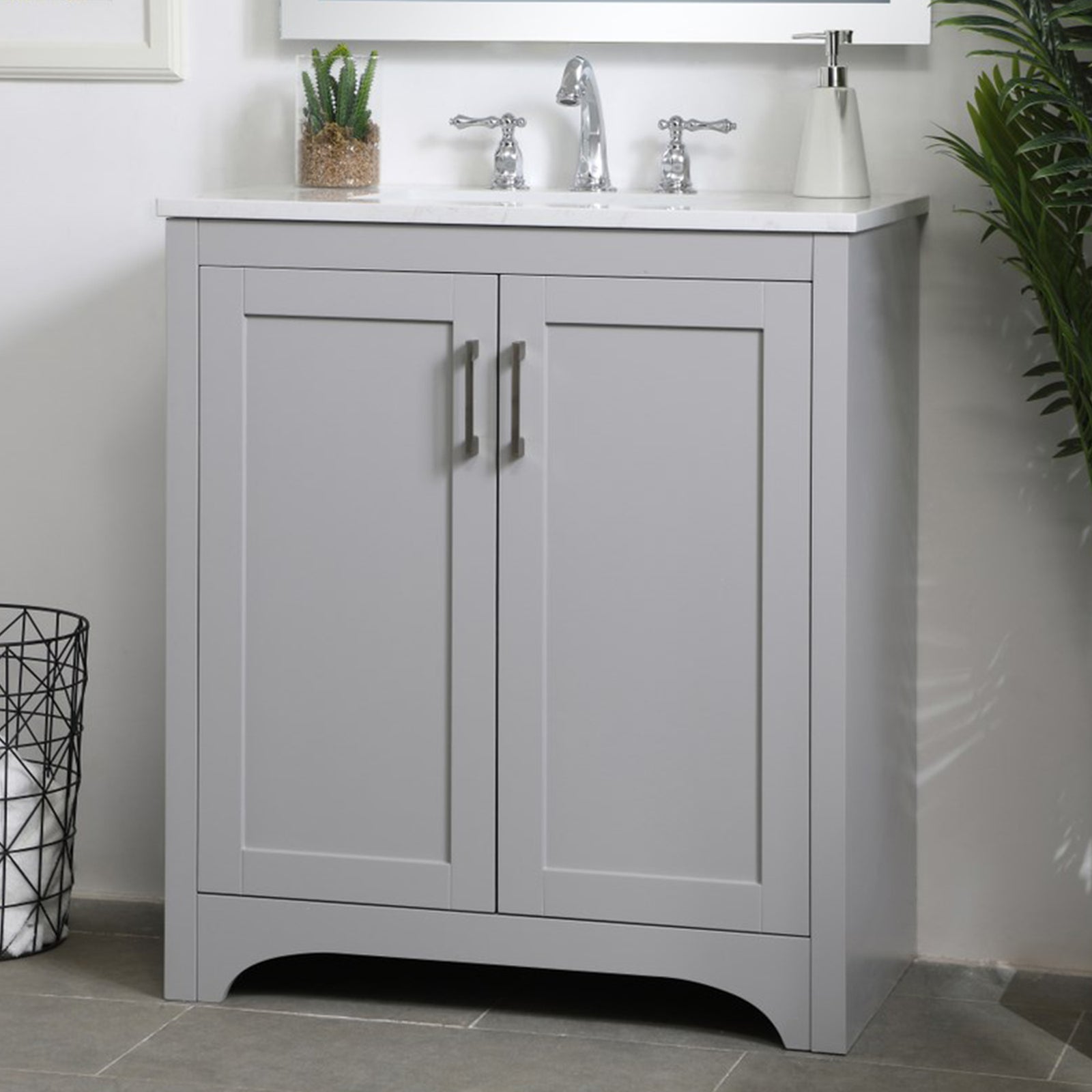 30 Inch Single Bathroom Vanity In Grey Grey Finish - KITCHEN & BATH by Joshua Marshal