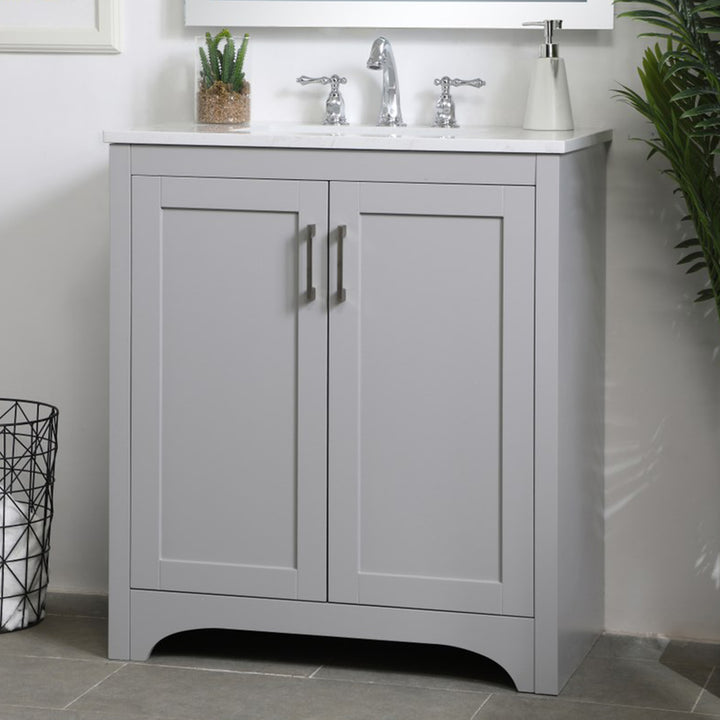 30 Inch Single Bathroom Vanity In Grey Grey Finish - KITCHEN & BATH by Joshua Marshal