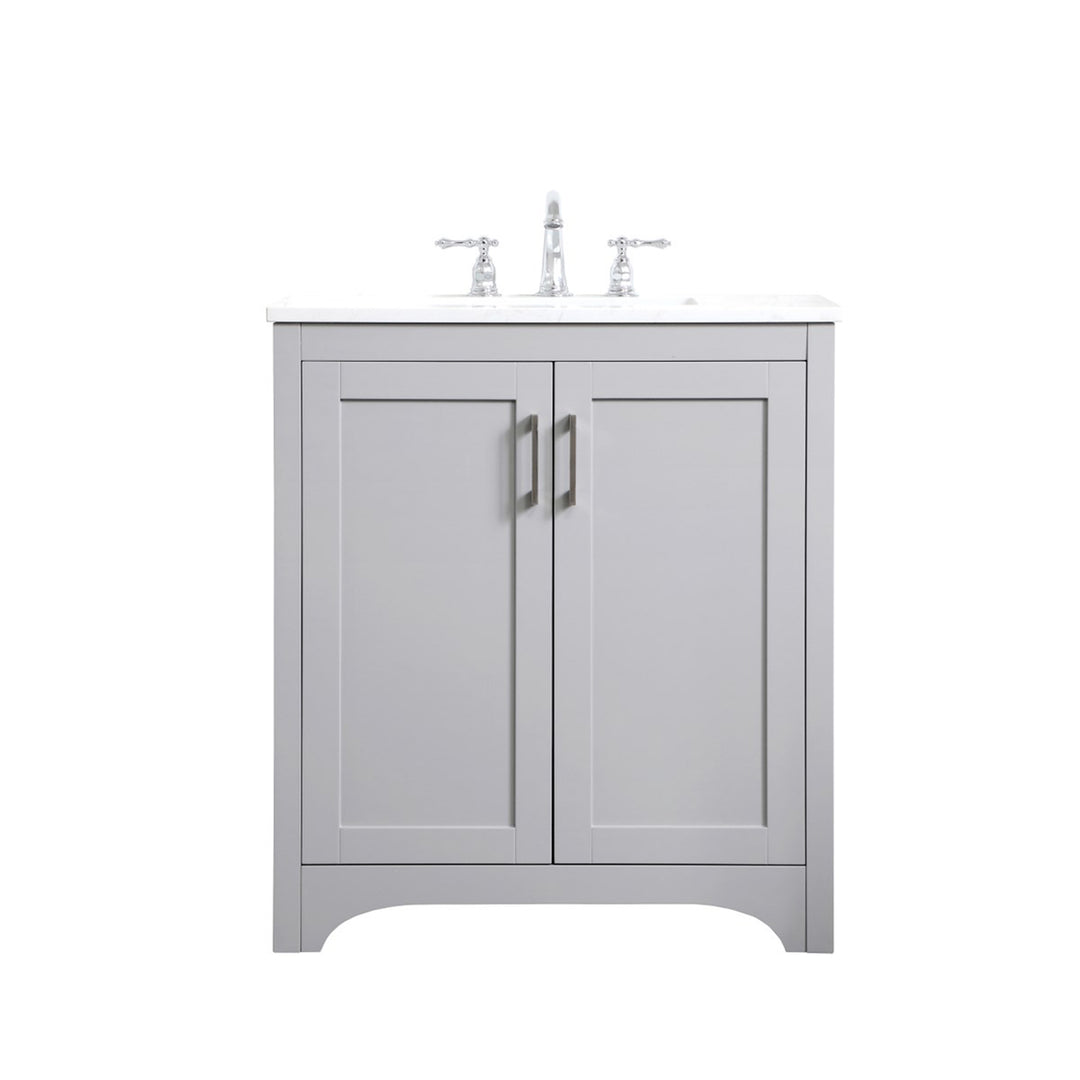 30 Inch Single Bathroom Vanity In Grey - View 3 - Joshua Marshal