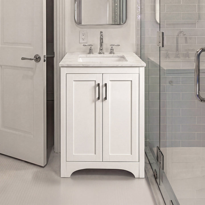 24 Inch Single Bathroom Vanity In White White Finish - KITCHEN & BATH by Joshua Marshal