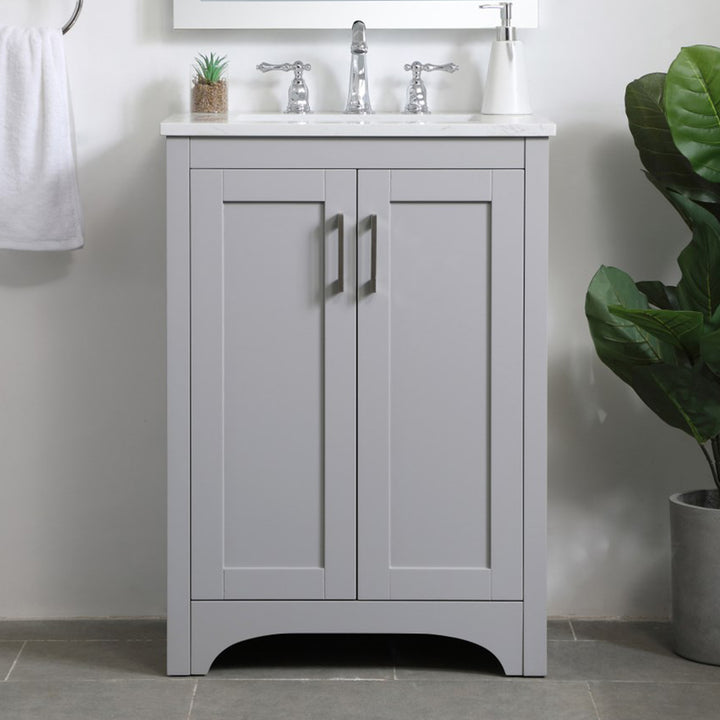 24 Inch Single Bathroom Vanity In Grey Grey Finish - KITCHEN & BATH by Joshua Marshal